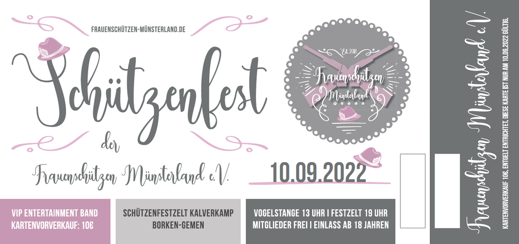 Eintrittskarte Frauenschützen-Münsterland 10.09.2022